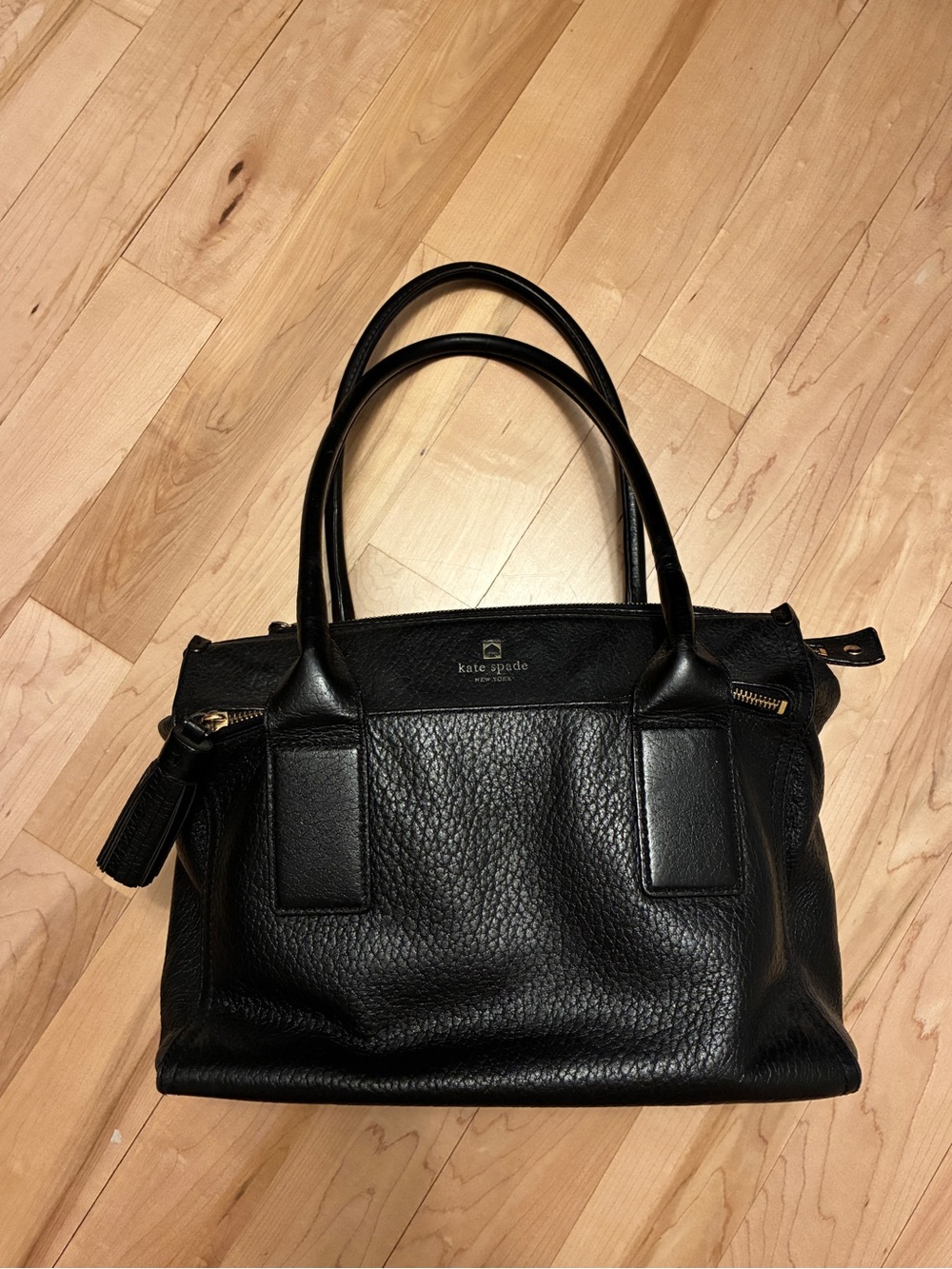 Kate Spade Cameron Black Leather Shoulder Tote Bag